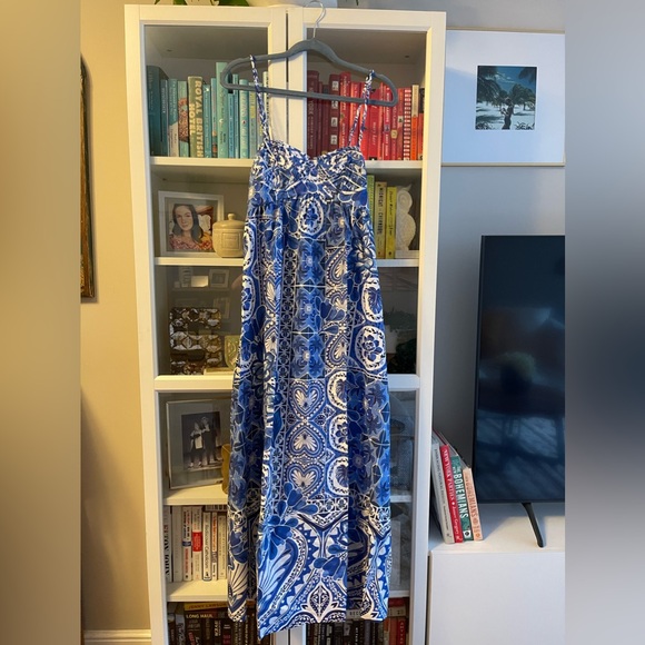 NWT FARM RIO Blue Tile Dream Maxi Dress - Picture 7 of 9
